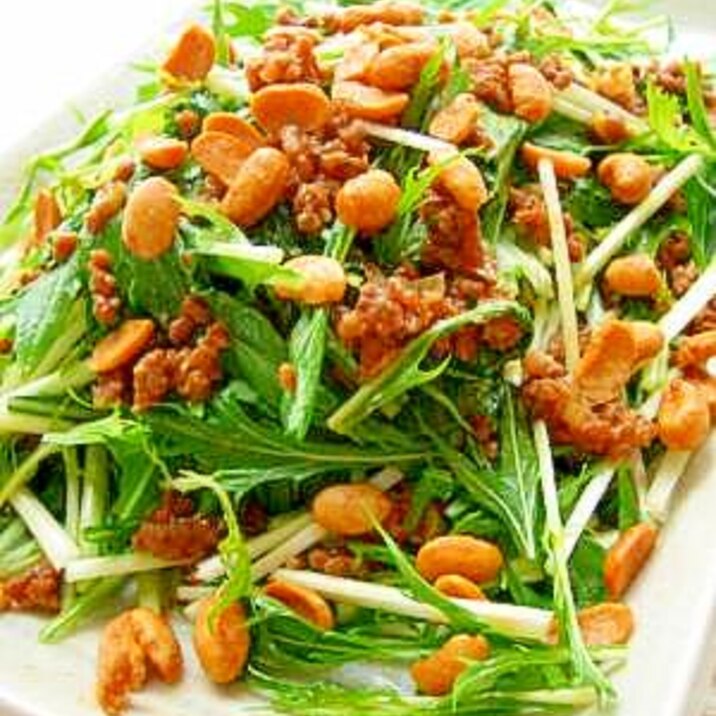 水菜のカリカリ納豆サラダ